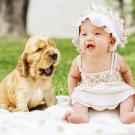 Puppy and baby